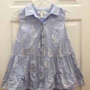 Lilly Pulitzer Blue and White Sailboat Tunic